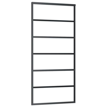 vidaXL Schiebetür ESG-Glas und Aluminium 90x205 cm Schwarz
