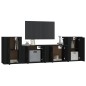vidaXL 4-tlg. TV-Schrank-Set Schwarz Holzwerkstoff vidaXL 4-tlg. TV-Schrank-Set Schwarz Holzwerkstoff