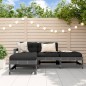 vidaXL 4-tlg. Garten-Lounge-Set mit Kissen Grau Massivholz vidaXL 4-tlg. Garten-Lounge-Set mit Kissen Grau Massivholz