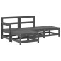 vidaXL 4-tlg. Garten-Lounge-Set mit Kissen Grau Massivholz vidaXL 4-tlg. Garten-Lounge-Set mit Kissen Grau Massivholz
