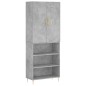Highboard Betongrau 69,5x34x180 cm Holzwerkstoff Highboard Betongrau 69,5x34x180 cm Holzwerkstoff