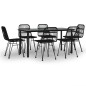 vidaXL 7-tlg. Garten-Essgruppe Schwarz Poly Rattan vidaXL 7-tlg. Garten-Essgruppe Schwarz Poly Rattan