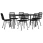 vidaXL 7-tlg. Garten-Essgruppe Schwarz Poly Rattan vidaXL 7-tlg. Garten-Essgruppe Schwarz Poly Rattan