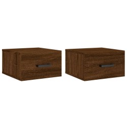 vidaXL Wand-Nachttische 2 Stk. Braun Eichen-Optik 35x35x20 cm