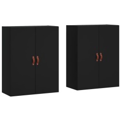 vidaXL Wandschränke 2 Stk. Schwarz 69,5x34x90 cm