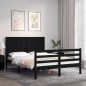 vidaXL Massivholzbett mit Kopfteil Schwarz vidaXL Massivholzbett mit Kopfteil Schwarz