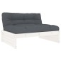 vidaXL 5-tlg. Garten-Lounge-Set mit Kissen Weiß Massivholz vidaXL 5-tlg. Garten-Lounge-Set mit Kissen Weiß Massivholz