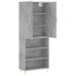 Highboard Betongrau 69,5x34x180 cm Holzwerkstoff Highboard Betongrau 69,5x34x180 cm Holzwerkstoff