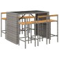 vidaXL 7-tlg. Gartenbar-Set Grau Poly Rattan & Massivholz Akazie vidaXL 7-tlg. Gartenbar-Set Grau Poly Rattan & Massivholz Akazie