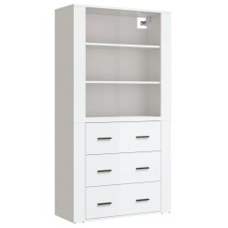 vidaXL Highboard Hochglanz-Weiß Holzwerkstoff