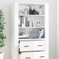 vidaXL Highboard Hochglanz-Weiß Holzwerkstoff vidaXL Highboard Hochglanz-Weiß Holzwerkstoff