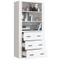 vidaXL Highboard Hochglanz-Weiß Holzwerkstoff vidaXL Highboard Hochglanz-Weiß Holzwerkstoff