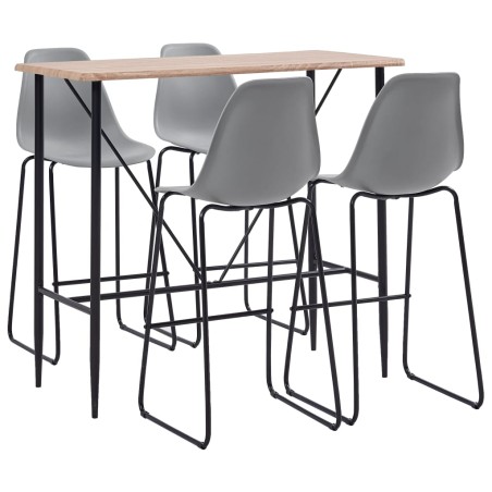5-tlg. Bar-Set Kunststoff Grau