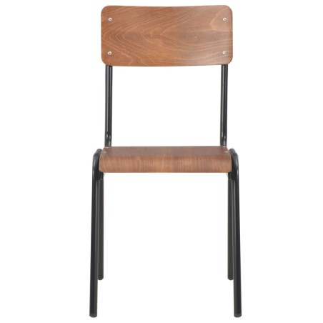 vidaXL Esszimmerstühle 2 Stk. Braun Massives Sperrholz Stahl