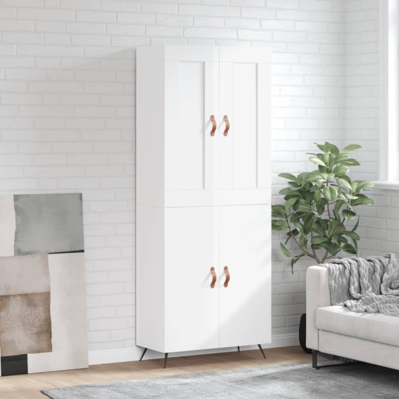 vidaXL Highboard Hochglanz-Weiß 69,5x34x180 cm Holzwerkstoff vidaXL Highboard Hochglanz-Weiß 69,5x34x180 cm Holzwerkstoff