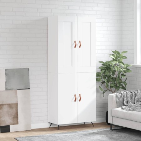 vidaXL Highboard Hochglanz-Weiß 69,5x34x180 cm Holzwerkstoff
