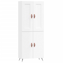 vidaXL Highboard Hochglanz-Weiß 69,5x34x180 cm Holzwerkstoff