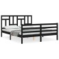 vidaXL Massivholzbett mit Kopfteil Schwarz 160x200 cm vidaXL Massivholzbett mit Kopfteil Schwarz 160x200 cm