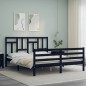 vidaXL Massivholzbett mit Kopfteil Schwarz 160x200 cm vidaXL Massivholzbett mit Kopfteil Schwarz 160x200 cm