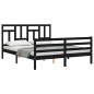 vidaXL Massivholzbett mit Kopfteil Schwarz 160x200 cm vidaXL Massivholzbett mit Kopfteil Schwarz 160x200 cm