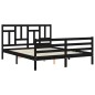 vidaXL Massivholzbett mit Kopfteil Schwarz 160x200 cm vidaXL Massivholzbett mit Kopfteil Schwarz 160x200 cm