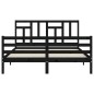vidaXL Massivholzbett mit Kopfteil Schwarz 160x200 cm vidaXL Massivholzbett mit Kopfteil Schwarz 160x200 cm