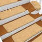 vidaXL Teppich-Treppenstufen 15 Stk. 65x21x4 cm Beige vidaXL Teppich-Treppenstufen 15 Stk. 65x21x4 cm Beige
