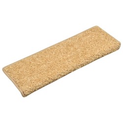 vidaXL Teppich-Treppenstufen 15 Stk. 65x21x4 cm Beige