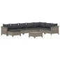 vidaXL 9-tlg. Garten-Lounge-Set mit Kissen Grau Poly Rattan vidaXL 9-tlg. Garten-Lounge-Set mit Kissen Grau Poly Rattan