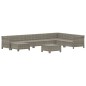 vidaXL 9-tlg. Garten-Lounge-Set mit Kissen Grau Poly Rattan vidaXL 9-tlg. Garten-Lounge-Set mit Kissen Grau Poly Rattan
