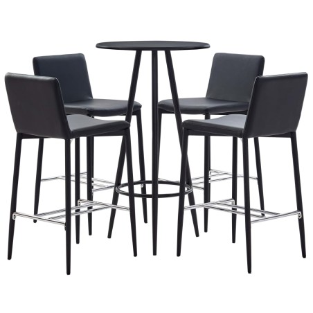 5-tlg. Bar-Set Kunstleder Schwarz