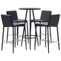 5-tlg. Bar-Set Kunstleder Schwarz 5-tlg. Bar-Set Kunstleder Schwarz