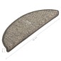 vidaXL Treppenmatten Selbstklebend Sisal-Optik 15 Stk. 56x17x3 cm vidaXL Treppenmatten Selbstklebend Sisal-Optik 15 Stk. 56x17x3 cm