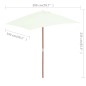 vidaXL Sonnenschirm mit Holzmast 150 x 200 cm Sandfarben vidaXL Sonnenschirm mit Holzmast 150 x 200 cm Sandfarben