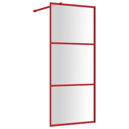 vidaXL Duschwand für Begehbare Dusche mit ESG Klarglas Rot 80x195 cm