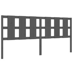 vidaXL Bett-Kopfteil Grau 205,5x4x100 cm Massivholz Kiefer