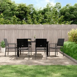 vidaXL 7-tlg. Garten-Essgruppe Poly Rattan und Stahl