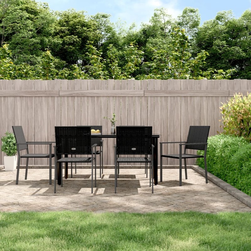 vidaXL 7-tlg. Garten-Essgruppe Poly Rattan und Stahl vidaXL 7-tlg. Garten-Essgruppe Poly Rattan und Stahl