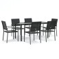 vidaXL 7-tlg. Garten-Essgruppe Poly Rattan und Stahl vidaXL 7-tlg. Garten-Essgruppe Poly Rattan und Stahl