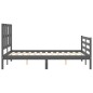 vidaXL Massivholzbett mit Kopfteil Grau 120x200 cm vidaXL Massivholzbett mit Kopfteil Grau 120x200 cm