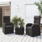 vidaXL 3-tlg. Garten-Lounge-Set Schwarz Poly Rattan & Stahl vidaXL 3-tlg. Garten-Lounge-Set Schwarz Poly Rattan & Stahl
