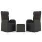 vidaXL 3-tlg. Garten-Lounge-Set Schwarz Poly Rattan & Stahl vidaXL 3-tlg. Garten-Lounge-Set Schwarz Poly Rattan & Stahl