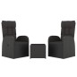 vidaXL 3-tlg. Garten-Lounge-Set Schwarz Poly Rattan & Stahl vidaXL 3-tlg. Garten-Lounge-Set Schwarz Poly Rattan & Stahl