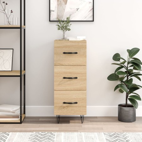 vidaXL Sideboard Sonoma-Eiche 34,5x34x90 cm Holzwerkstoff