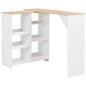 vidaXL Bartisch mit Beweglichem Regal Weiß 138x39x110 cm vidaXL Bartisch mit Beweglichem Regal Weiß 138x39x110 cm