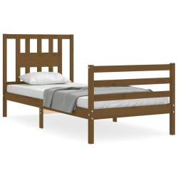 vidaXL Massivholzbett mit Kopfteil Honigbraun 100x200 cm