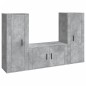 vidaXL 3-tlg. TV-Schrank-Set Betongrau Holzwerkstoff vidaXL 3-tlg. TV-Schrank-Set Betongrau Holzwerkstoff