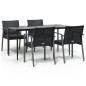 vidaXL 5-tlg. Garten-Essgruppe mit Kissen Poly Rattan und Stahl vidaXL 5-tlg. Garten-Essgruppe mit Kissen Poly Rattan und Stahl