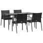 vidaXL 5-tlg. Garten-Essgruppe mit Kissen Poly Rattan und Stahl vidaXL 5-tlg. Garten-Essgruppe mit Kissen Poly Rattan und Stahl