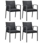 vidaXL 5-tlg. Garten-Essgruppe mit Kissen Poly Rattan und Stahl vidaXL 5-tlg. Garten-Essgruppe mit Kissen Poly Rattan und Stahl